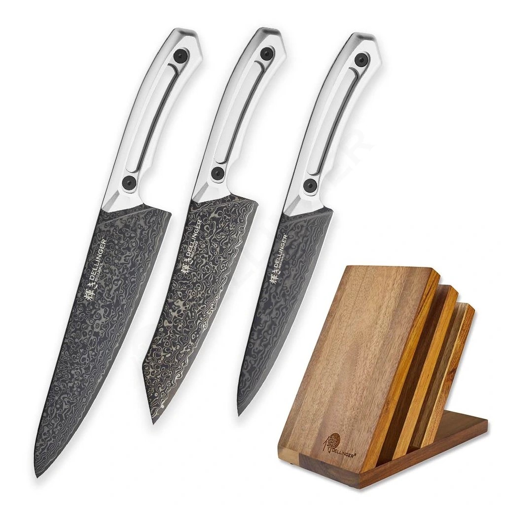 foto Sada 3 no�� Dellinger Brilliance + magnetick� stoj�nek + ZDARMA rukojeti G10